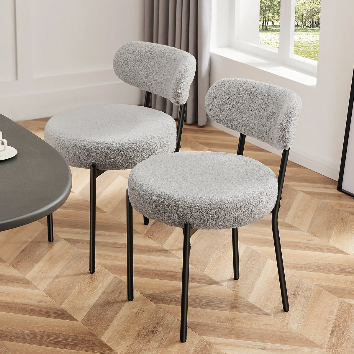 Set of 2  Round Dining Chairs