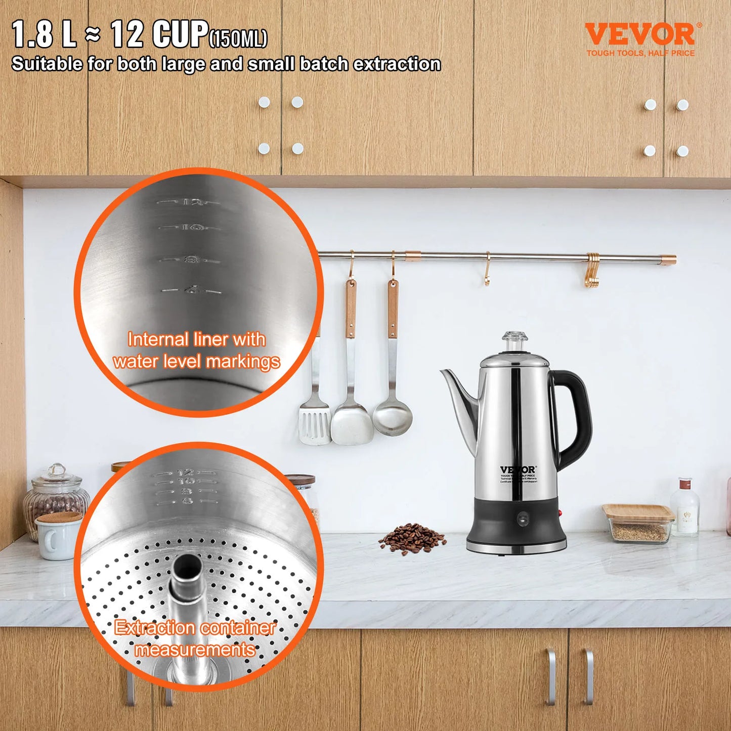 12-Cup Electric Percolator Coffee Pot