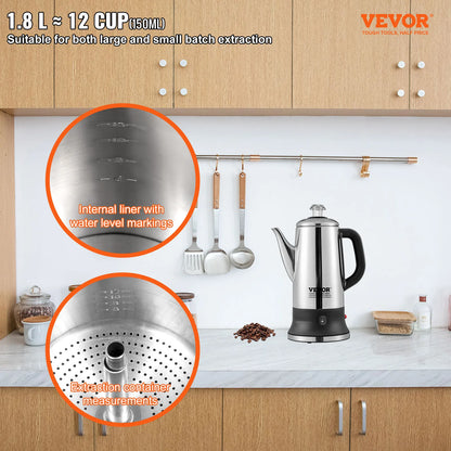 12-Cup Electric Percolator Coffee Pot
