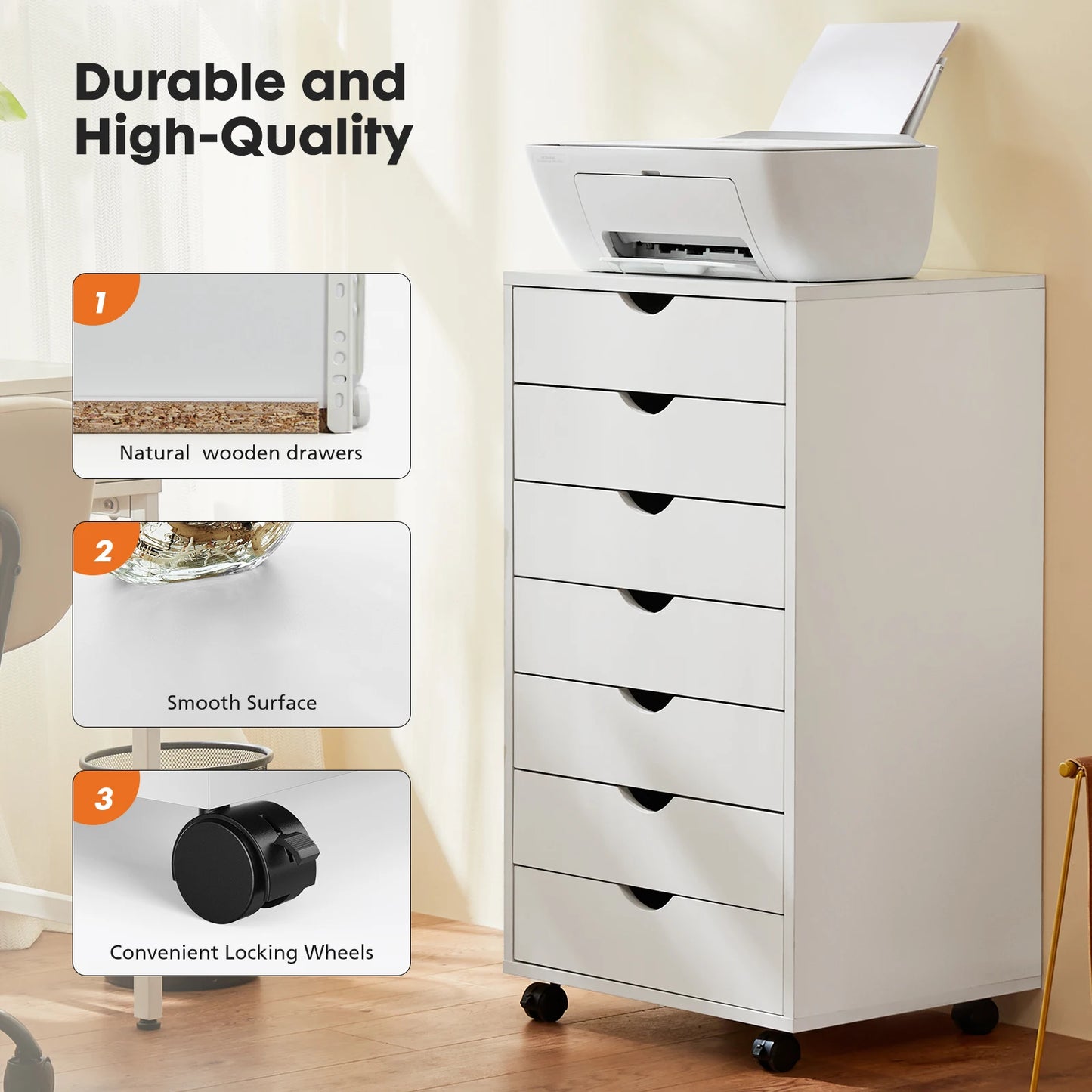 7-Drawer Storage Cabinet on Wheels