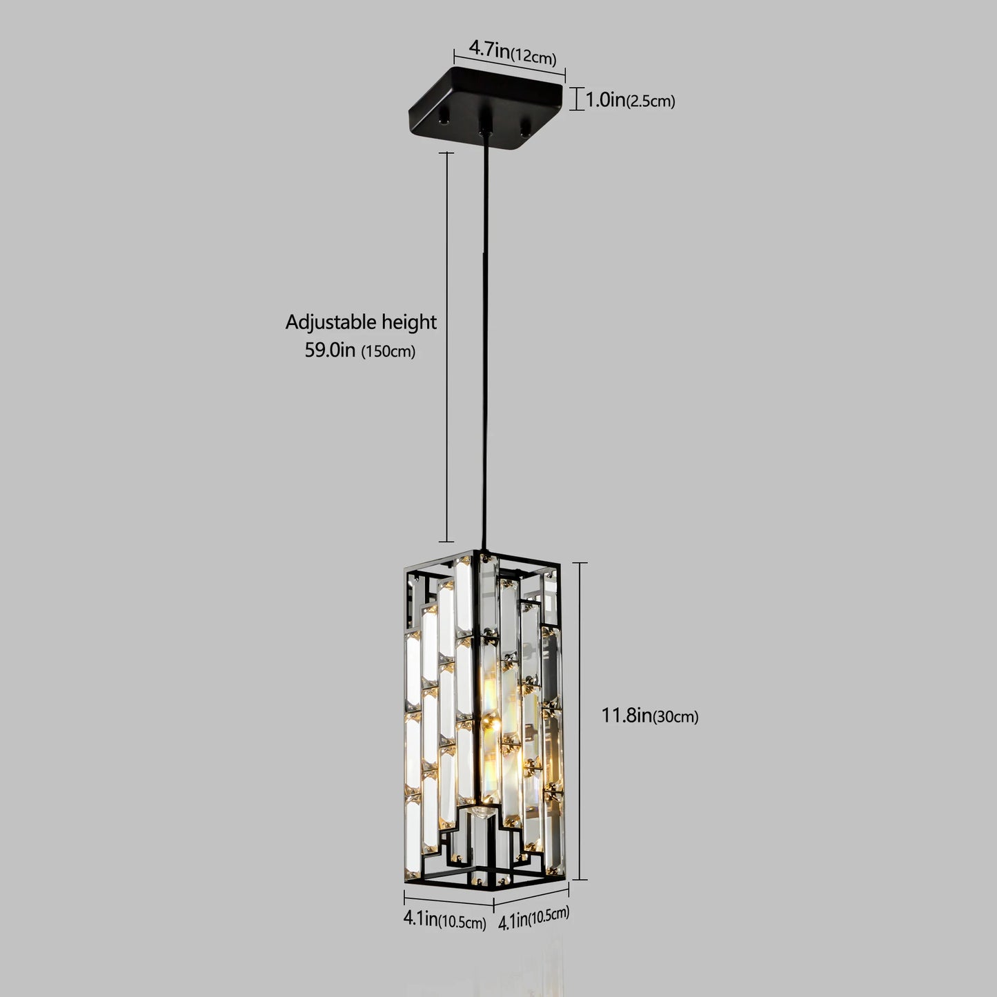 Hanging Ceiling Lamp with Crystal Prism Design
