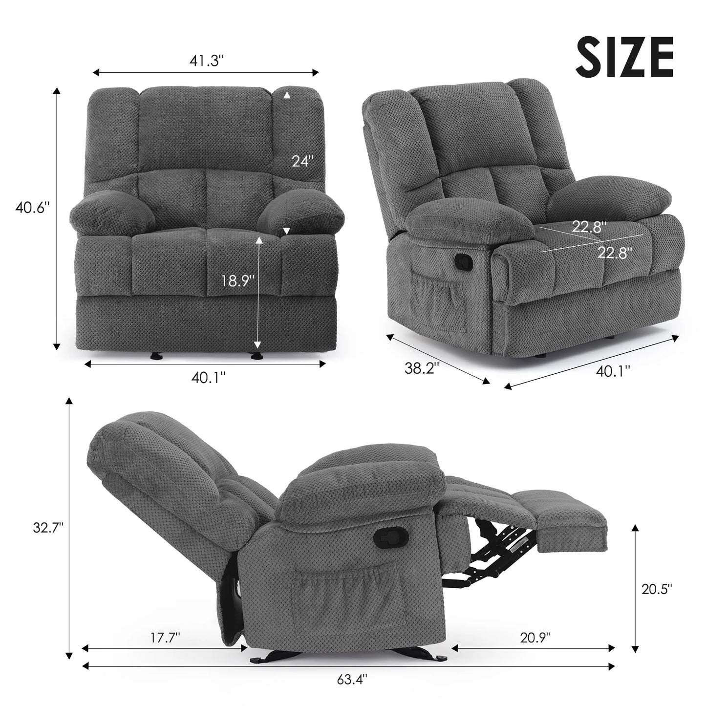 Oversized Rocker Recliner Chair