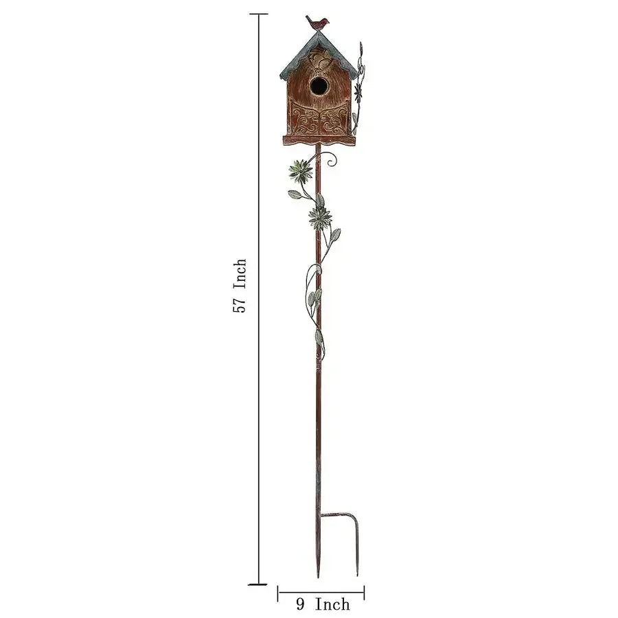 Cottage Bird House with Pole
