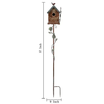 Cottage Bird House with Pole