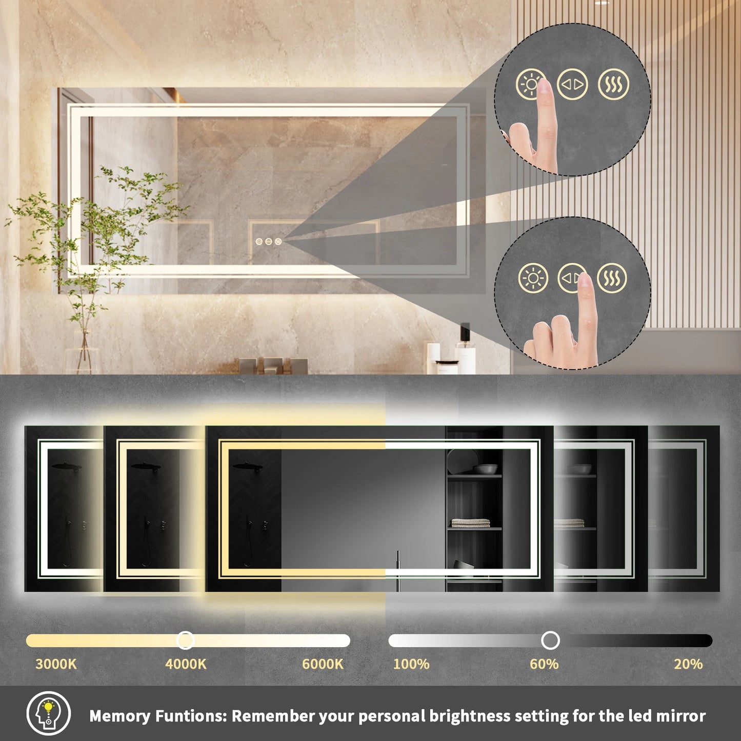 Large Rectangle Bathroom Mirror