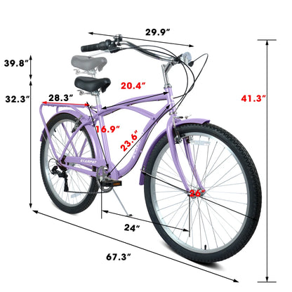 7-Speed Beach Cruiser Bike
