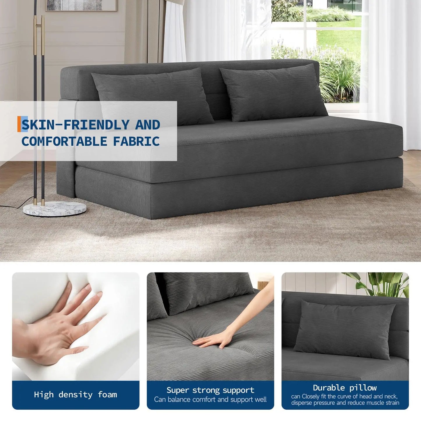 4-in-1 Folding Sofa Bed Convertible Sleeper