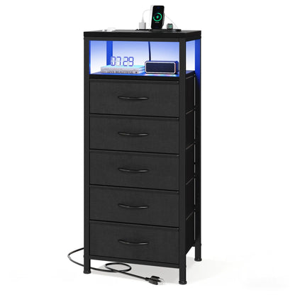 5 Fabric Drawers Nightstand