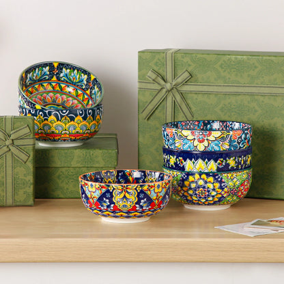 Ceramic Soup Bowls Bohemian Style