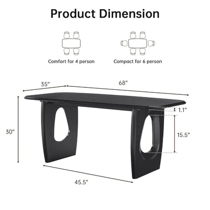 Modern Rectangular Dining Table with Pedestal Base