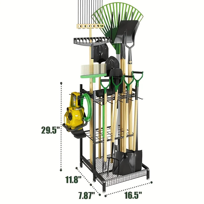 Heavy-Duty Steel Garden Tool Rack