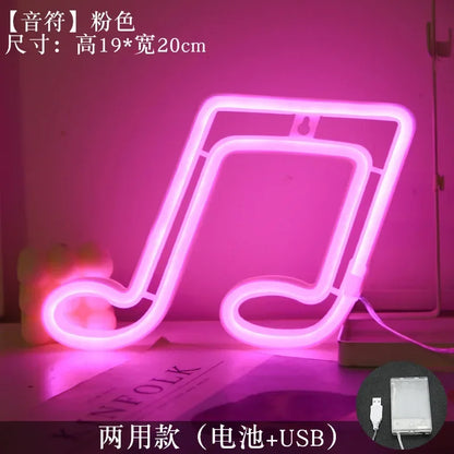 Neon Lamp Wall Mounted Music Bar Nightlight