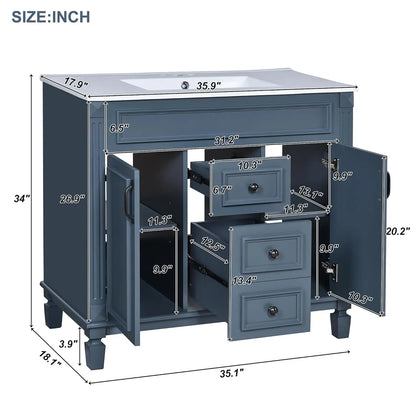 36in Freestanding Bathroom Vanity with Sink