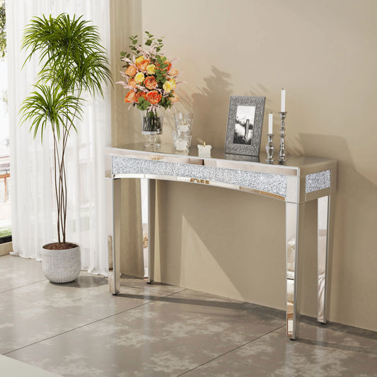Console Sofa Table with Crystal Inlay