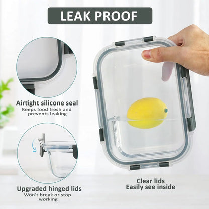 10-Pack Glass Containers with Lids