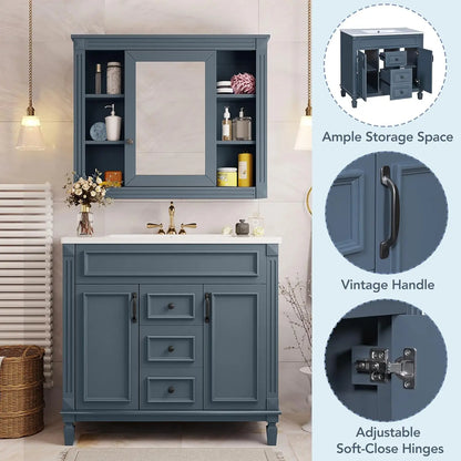 36in Freestanding Bathroom Vanity with Sink