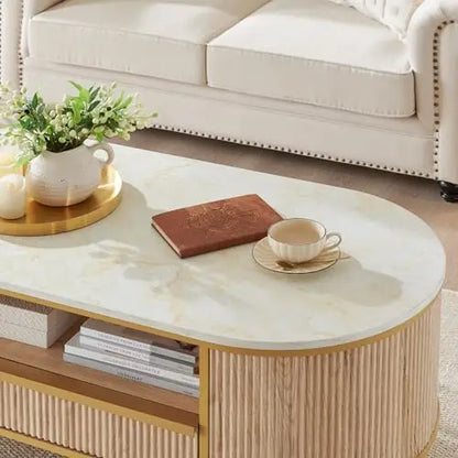 Oval Table with Drawer