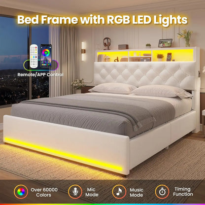 Modern Velvet Platform Bed