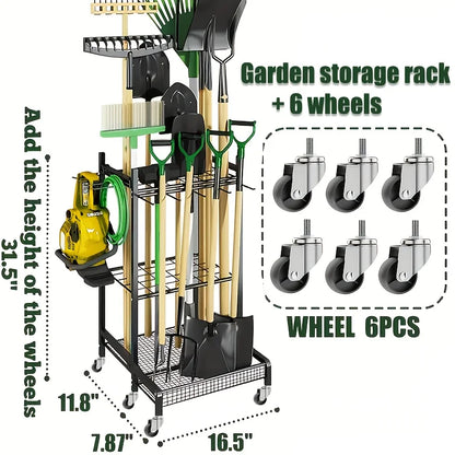 Heavy-Duty Steel Garden Tool Rack