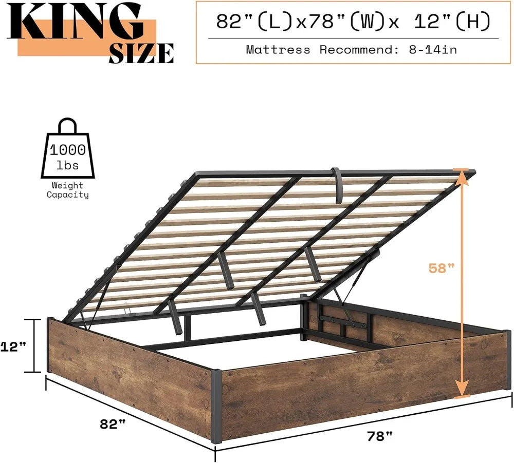 Lift-Up Bed with Storage