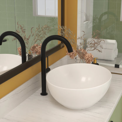 White Ceramic Oval Bathroom Sink