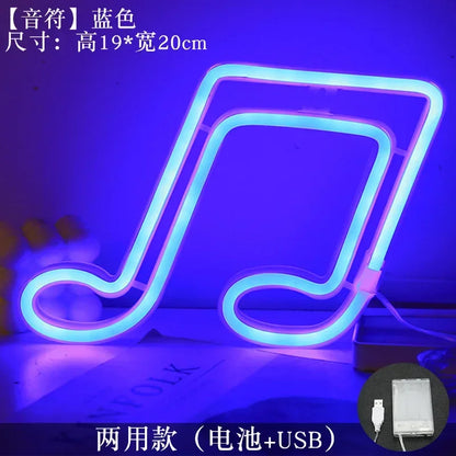 Neon Lamp Wall Mounted Music Bar Nightlight