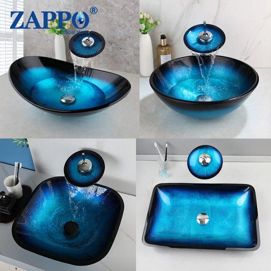 Bathroom Vessel Sink with Waterfall