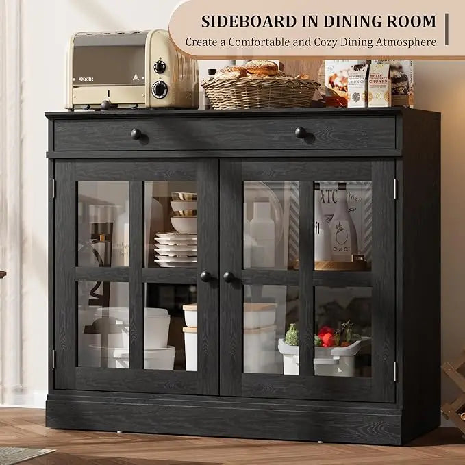 Oak Sideboard Buffet Cabinet