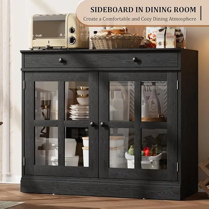 Oak Sideboard Buffet Cabinet