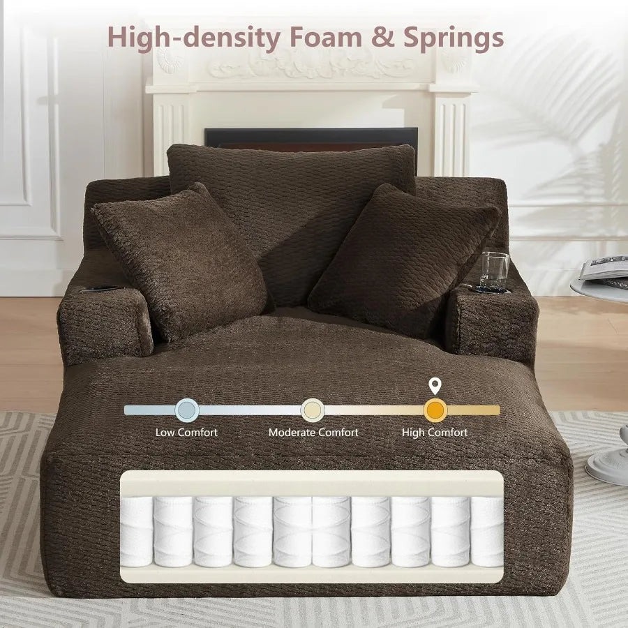 Modern Lounge Sleeper Sofa with Magazine Holder