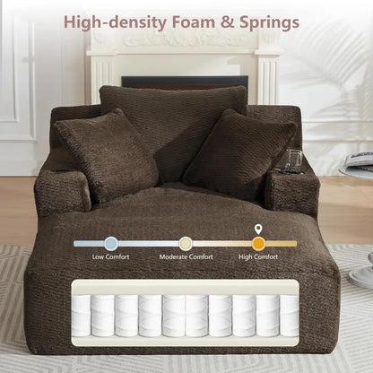 Modern Lounge Sleeper Sofa with Magazine Holder