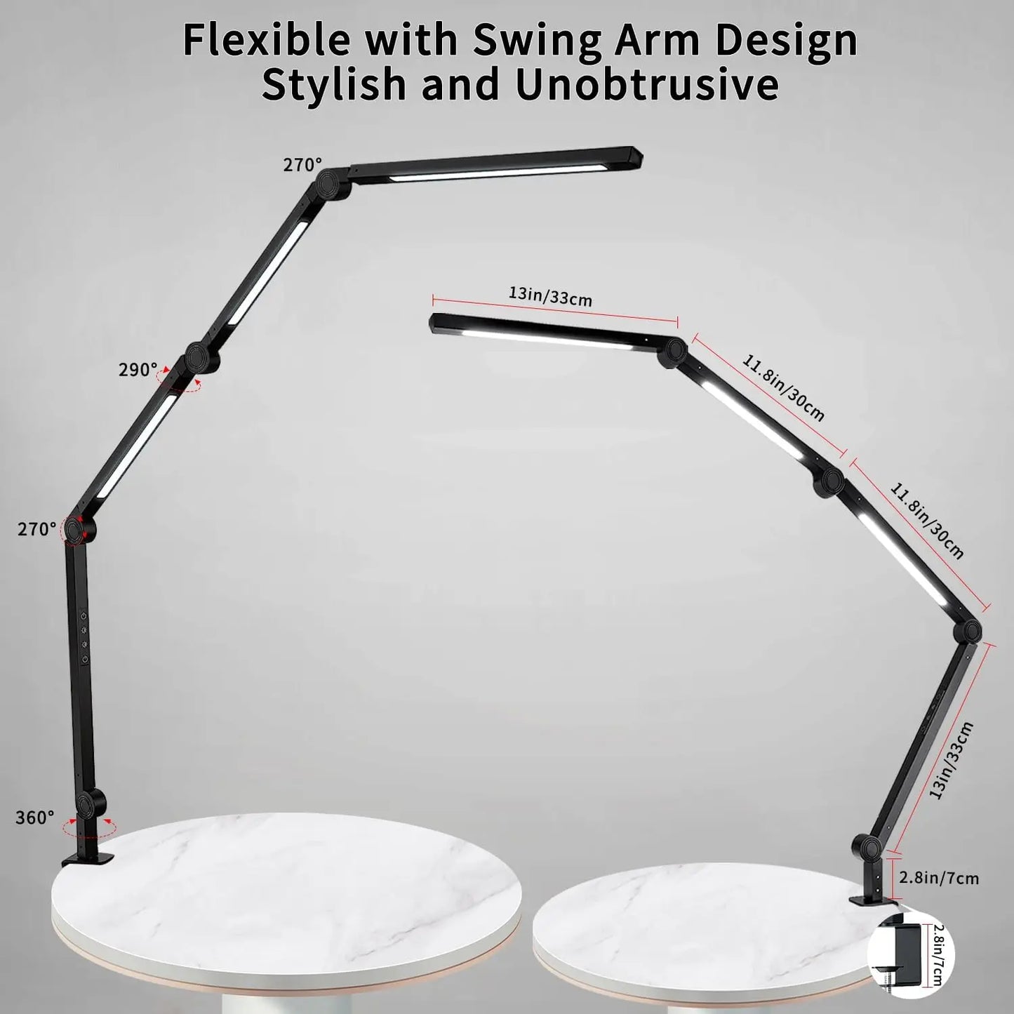Flexible Desk Lamp with Clamp