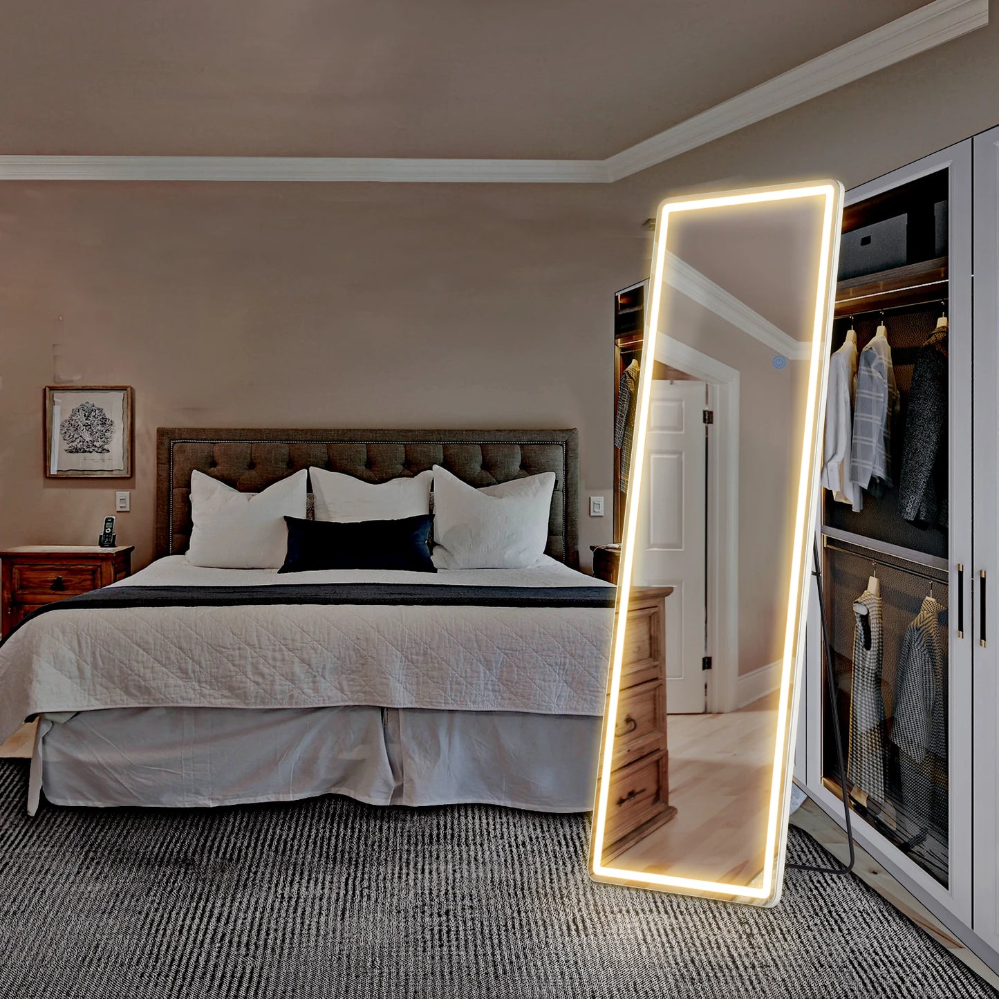 Full Length Mirror with Stand and Frame
