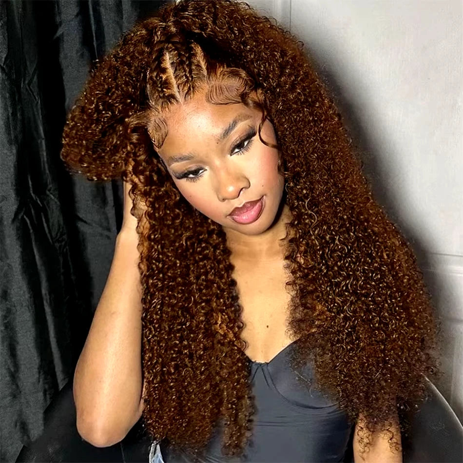 Lace Frontal Wig  Water Wave Chocolate Brown