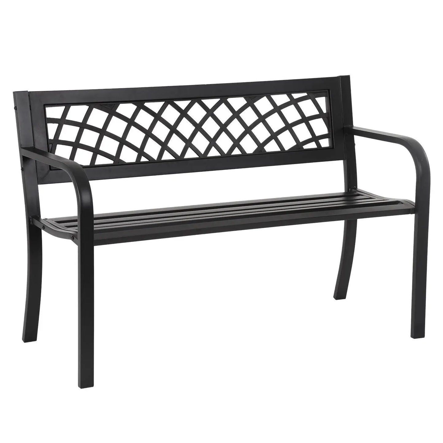 Outdoor Iron Steel Frame Patio Bench