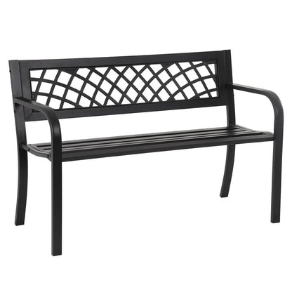 Outdoor Iron Steel Frame Patio Bench