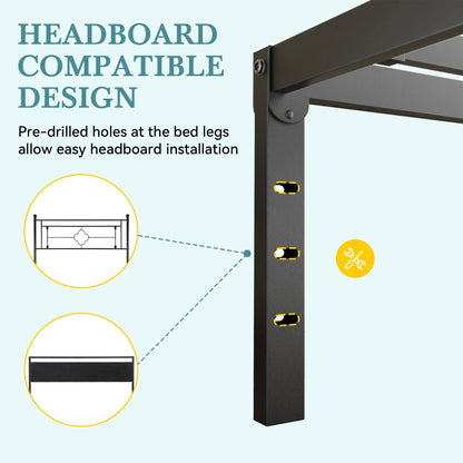 Metal Platform Bed Frame with Storage