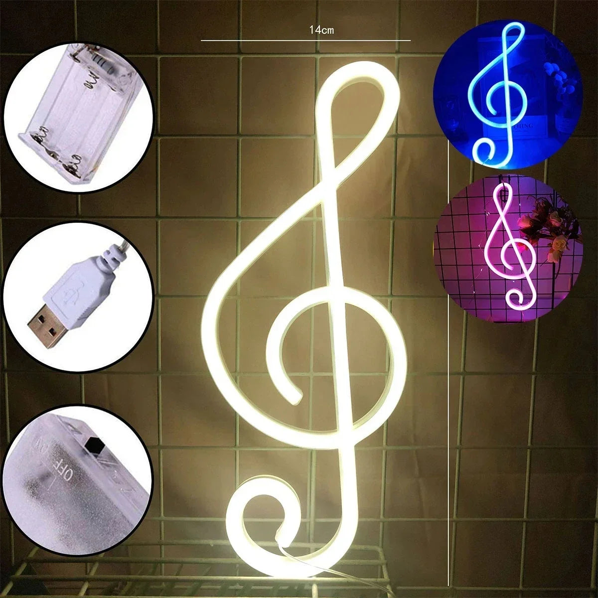Neon Lamp Wall Mounted Music Bar Nightlight