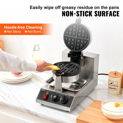 Stainless Steel Round Waffle Iron