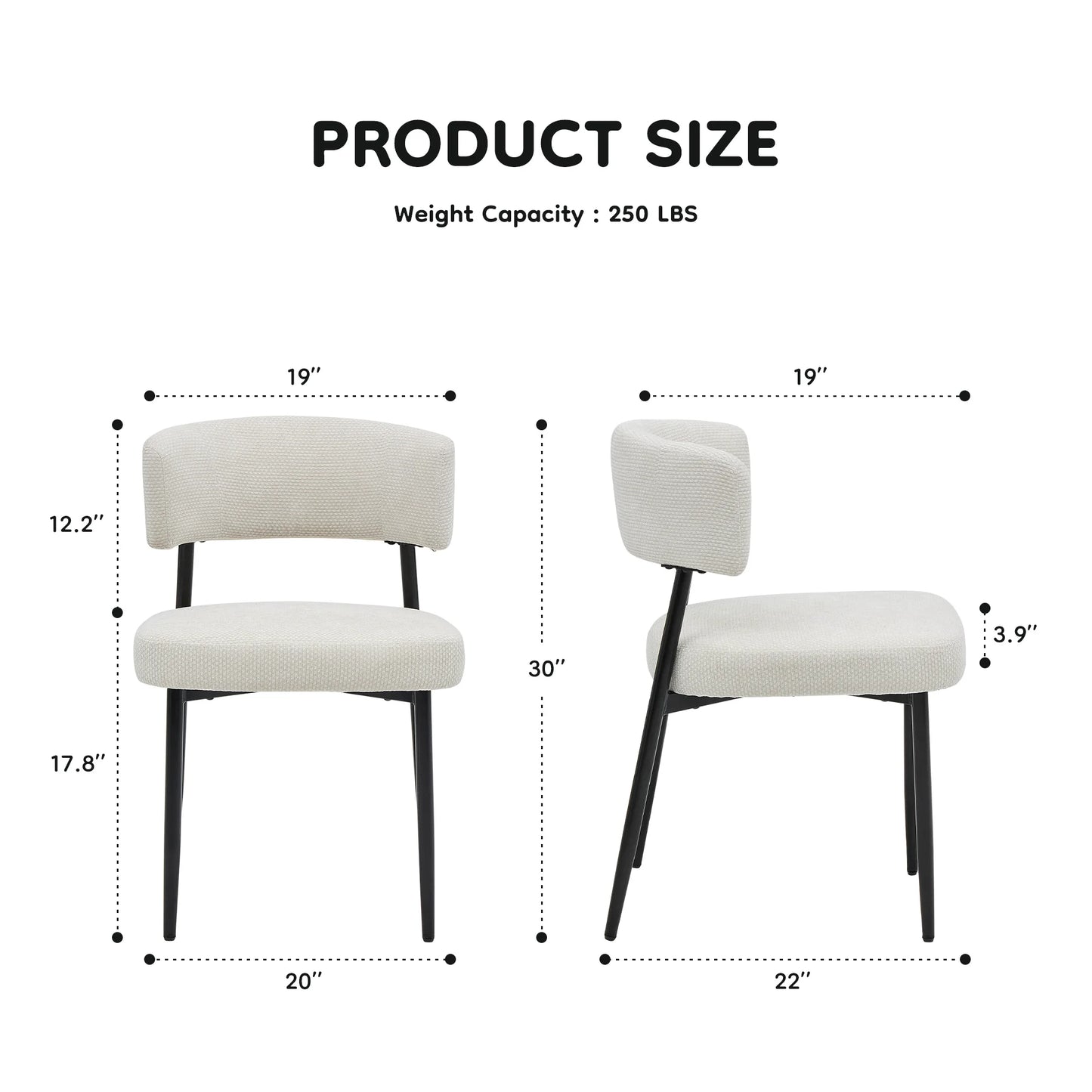 Round Dining Chairs Set of 4