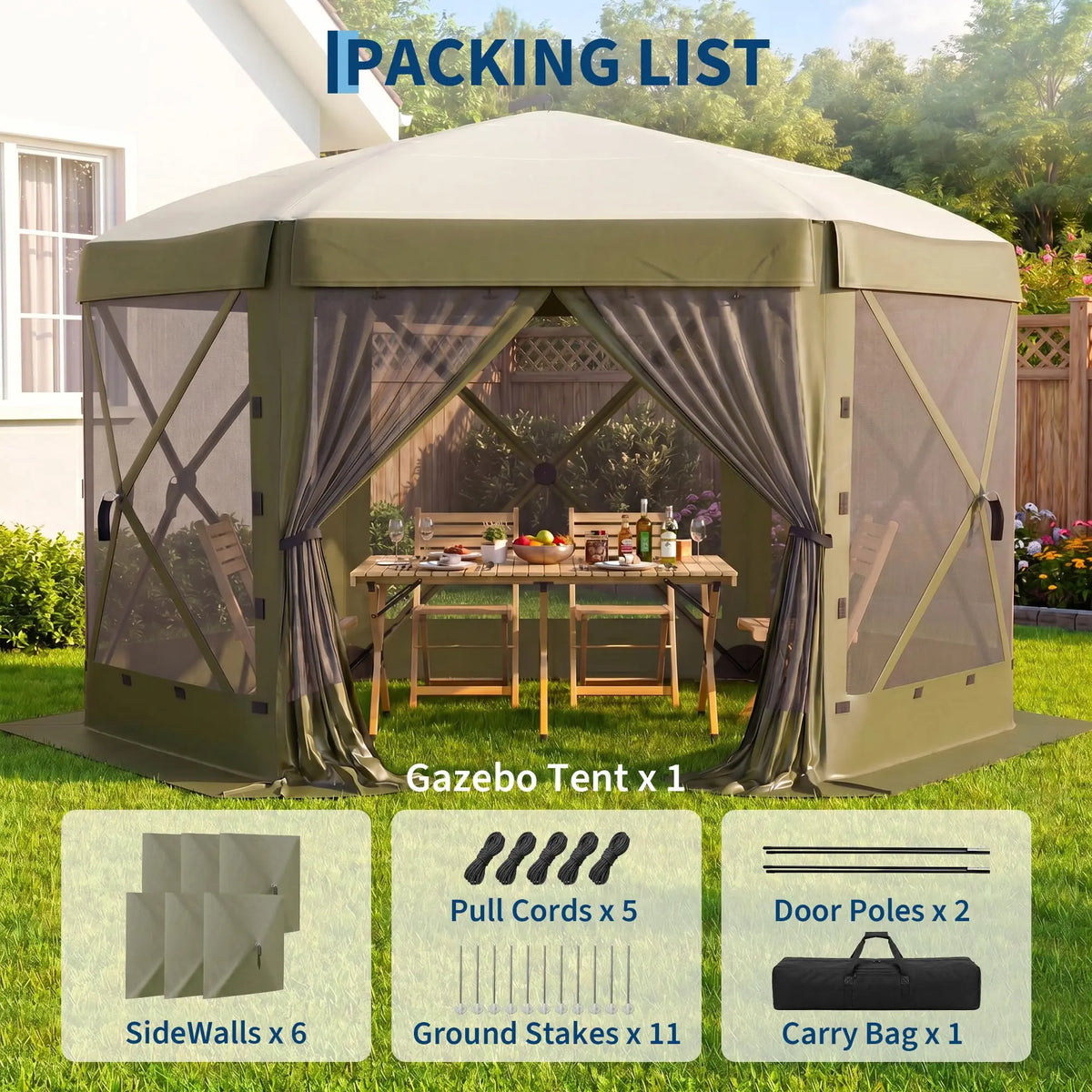 11x11FT Pop Up Gazebo Screen Tent