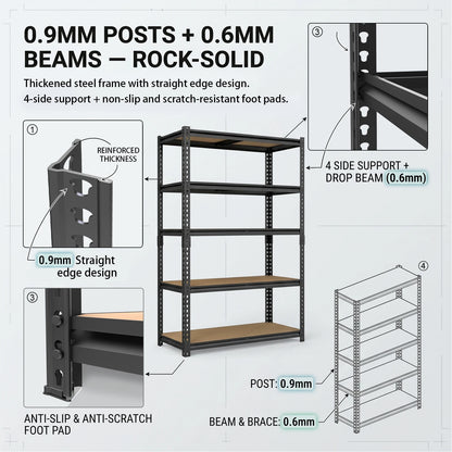 Heavy-Duty Industrial Metal Storage Shelves