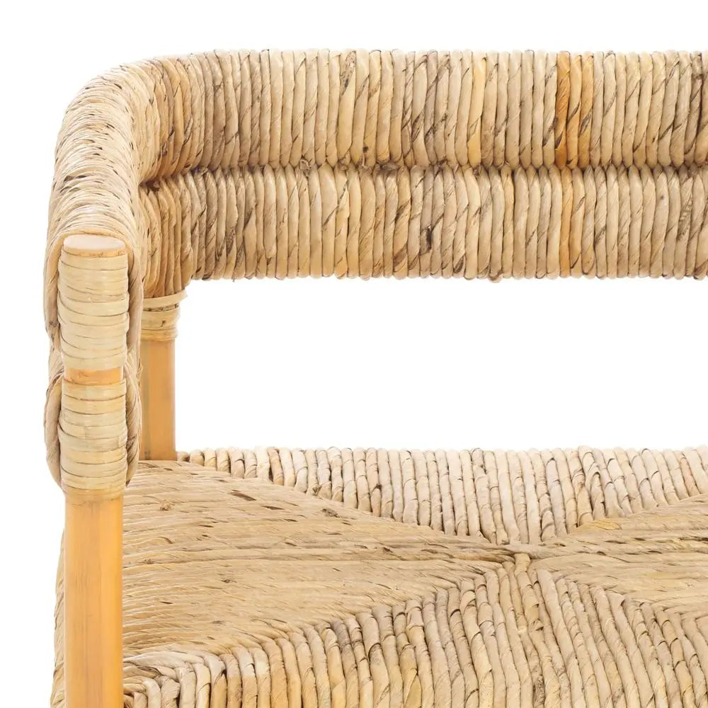 Natural Rattan Banana Woven Bench