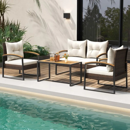 4-pc Rattan Patio Furniture