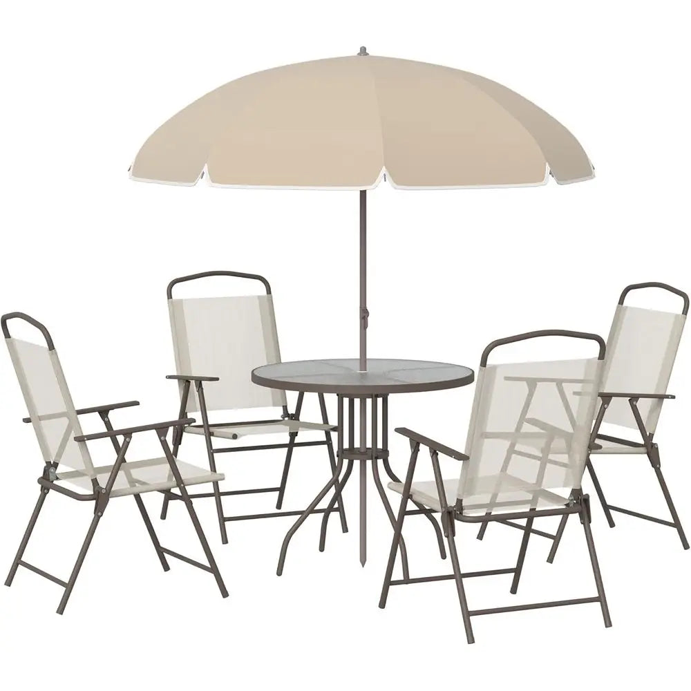 6-piece Patio Dining Set with Umbrella