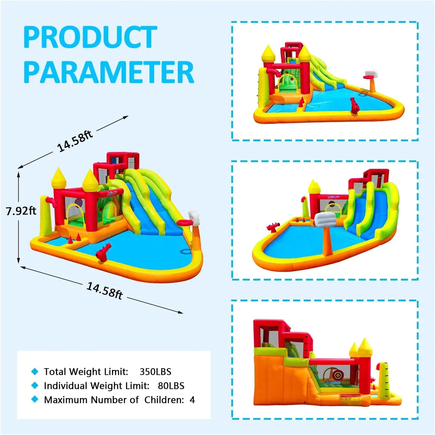 Inflatable Bounce House with Water Slides