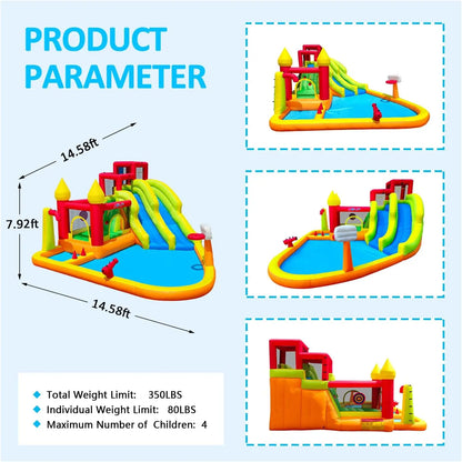 Inflatable Bounce House with Water Slides