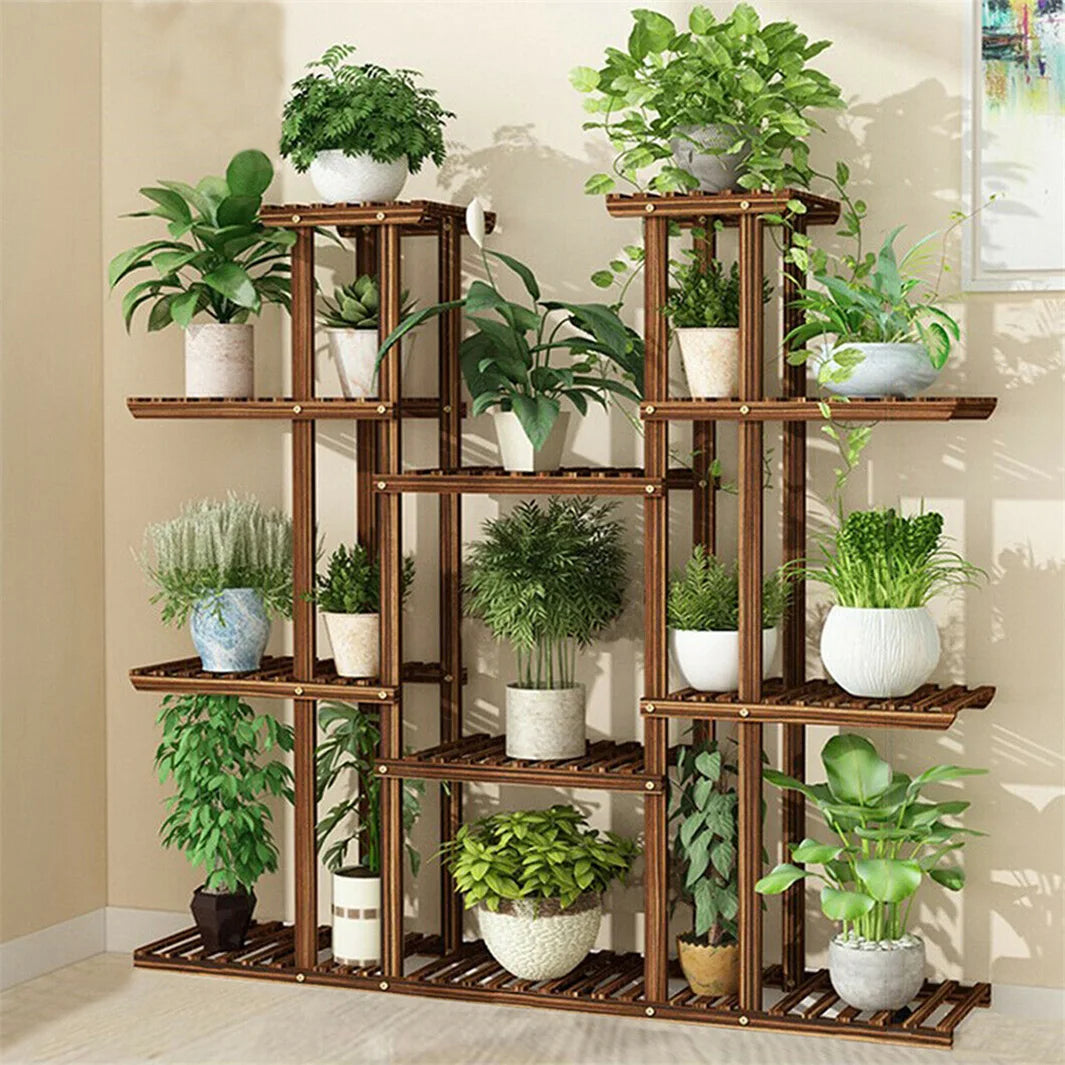 11 Tier Wood Plant Stand