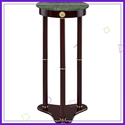 Round Marble Top Table - Green and Merlot