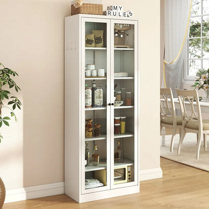 72" Freestanding Kitchen Pantry Cabinet
